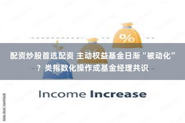 配资炒股首选配资 主动权益基金日渐“被动化”？类指数化操作成基金经理共识